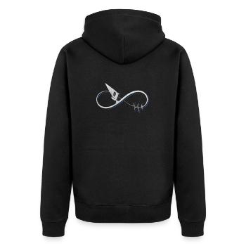 Ich liebe Windsurfen Geschenk / Design - Unisex Premium Bio Zip Hoodie - Schwarz - Hinten - Nico (187cm)