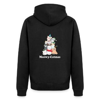 Mewoy-Catmas, Noël, Chat, Chat de Noël - Veste à capuche bio Premium Unisexe - noir - Dos - Nico (187cm)
