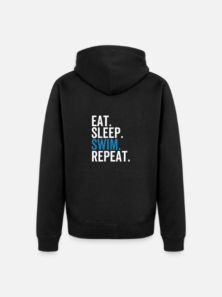 Eat Sleep Swim Repeat - Unisex Premium Organic Zip Hoodie - black