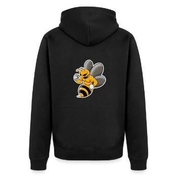 wasp cool design - Unisex Premium Organic Zip Hoodie - black - Back - Nico (187cm)