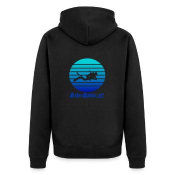 Lustiger Taucher Tauchen Aquaholic Geschenk - Unisex Premium Bio Zip Hoodie - Schwarz - Hinten - Nico (187cm)