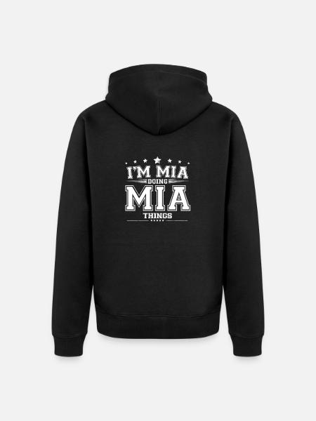Mia - Unisex Premium Organic Zip Hoodie - black