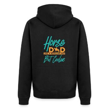 Horse Dad Like A Regular Dad But Cooler Rider Eque - Unisex Premium Bio Zip Hoodie - Schwarz - Hinten - Nico (187cm)