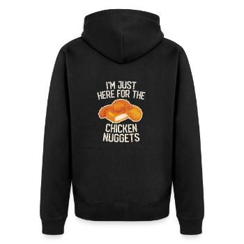 Je suis juste là pour les nuggets de poulet Cool Nuggets - Veste à capuche bio Premium Unisexe - noir - Dos - Nico (187cm)