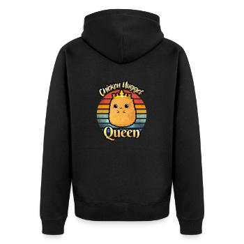 Chicken Nugget Queen Nug Life Funny Chicken Nugget - Unisex Premium Organic Zip Hoodie - black - Back - Nico (187cm)