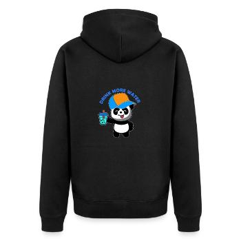 Drink more water - Unisex Premium Organic Zip Hoodie - black - Back - Nico (187cm)