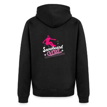 Snowboard Girl Wintersport Ski Snow - Unisex Premium Bio Zip Hoodie - Schwarz - Hinten - Nico (187cm)