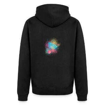 Badminton Shuttlecock Spieler Schläger Ball Sport - Unisex Premium Bio Zip Hoodie - Schwarz - Hinten - Nico (187cm)