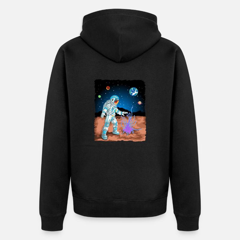 astronaute sur Mars - Veste à capuche bio Premium Unisexe - noir