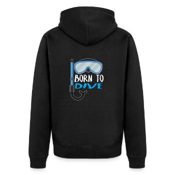 Born To Dive Scuba Diving Diver - Unisex Premium Organic Zip Hoodie - black - Back - Nico (187cm)