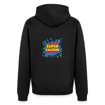 Super Cousin super héro supercousin - Veste à capuche bio Premium Unisexe - noir - Dos - Nico (187cm)