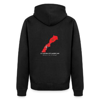 Le Sahara marocain - Veste à capuche bio Premium Unisexe - noir - Dos - Nico (187cm)