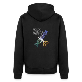 DNA Funny Rock Paper Crispr Genetic Science Race - Unisex Premium Organic Zip Hoodie - black - Back - Nico (187cm)