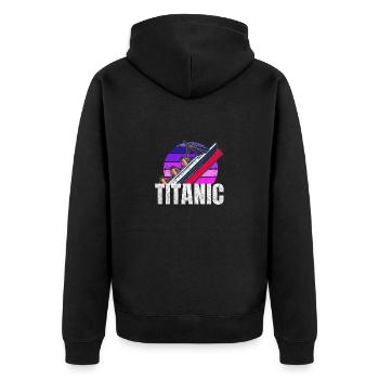 Titanic April 1912 Vintage Kreuzfahrtschiff - Unisex Premium Bio Zip Hoodie - Schwarz - Hinten - Nico (187cm)