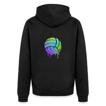 Volleyball Team Volleyball Trainer - Unisex Premium Bio Zip Hoodie - Schwarz - Hinten - Nico (187cm)