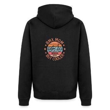 Fête des Mères Cycliste BMX Maman - Veste à capuche bio Premium Unisexe - noir - Dos - Nico (187cm)