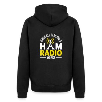 Quand tout le reste échoue Ham Radio fonctionne ham radio, ama - Veste à capuche bio Premium Unisexe - noir - Dos - Nico (187cm)