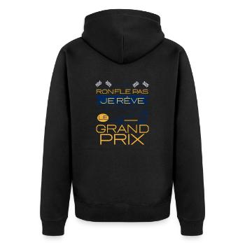 Cadeau humour grand prix course de voiture homme - Veste à capuche bio Premium Unisexe - noir - Dos - Nico (187cm)