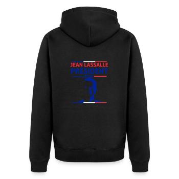 Jean Lassalle Présidentielles 2022 - Jean Lassalle - Veste à capuche bio Premium Unisexe - noir - Dos - Nico (187cm)