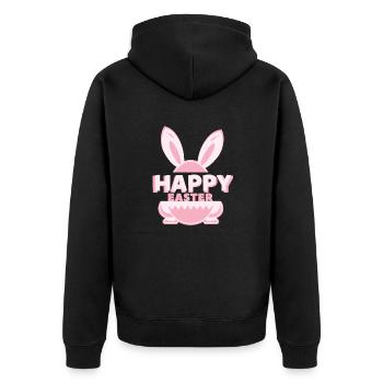 Happy Easter - Unisex Premium Organic Zip Hoodie - black - Back - Nico (187cm)