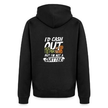 Je retirerais de l’argent mais je ne suis pas un quitter - Veste à capuche bio Premium Unisexe - noir - Dos - Nico (187cm)