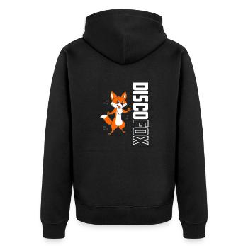 Disco fox - Unisex Premium Organic Zip Hoodie - black - Back - Nico (187cm)