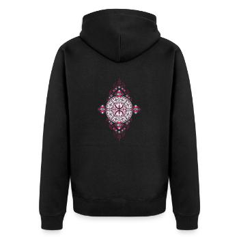 MOTIF POTERIS KABYLE AMAZIGH - Veste à capuche bio Premium Unisexe - noir - Dos - Nico (187cm)