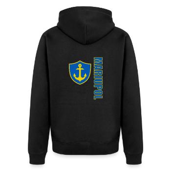 Mariupol Hafenstadt Ukraine Schwarzes Meer - Unisex Premium Bio Zip Hoodie - Schwarz - Hinten - Nico (187cm)