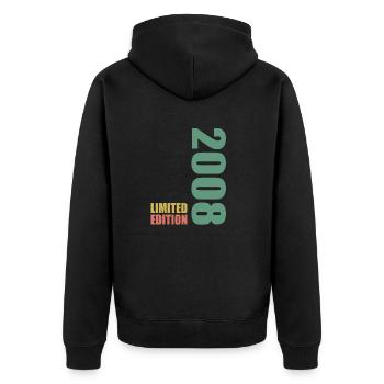 14ème anniversaire 14 ans 2008 Cadeau - Veste à capuche bio Premium Unisexe - noir - Dos - Nico (187cm)
