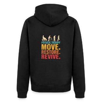 Mouvement de physiothérapie. Restaurer. Réanimer. Physiother - Veste à capuche bio Premium Unisexe - noir - Dos - Nico (187cm)