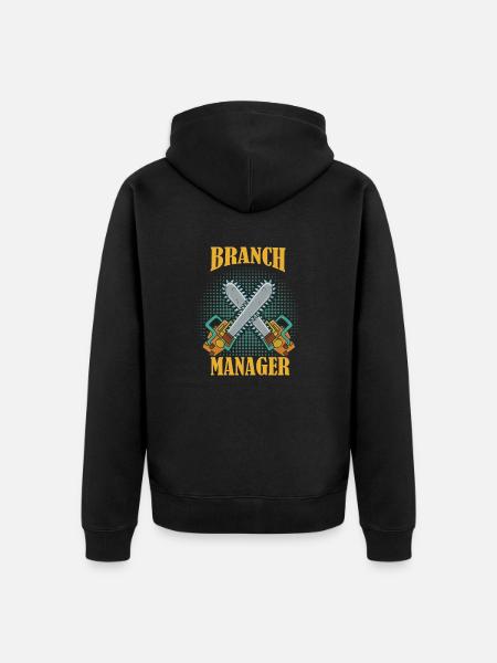 Branch Manager Woodworker Arborist - Premium økologisk unisex-hættejakke - sort