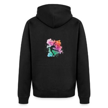Bunte Eiskunstläuferin Schlittschuhlaufen Winter - Unisex Premium Bio Zip Hoodie - Schwarz - Hinten - Nico (187cm)