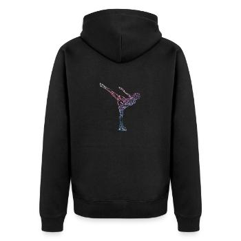 Patinage sur glace Patineuse artistique Silhouette Filles - Veste à capuche bio Premium Unisexe - noir - Dos - Nico (187cm)