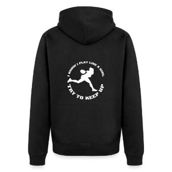 Joueuse de tennis Tennis Tennis Féminin Club de tennis - Veste à capuche bio Premium Unisexe - noir - Dos - Nico (187cm)