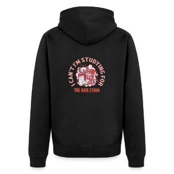 I Can't I'm Studying For The Bar Exam Attorney La - Unisex Premium Bio Zip Hoodie - Schwarz - Hinten - Nico (187cm)