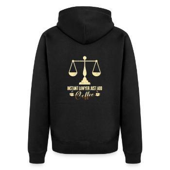 Instant Lawyer Just Add Coffee Attorney Advocate - Unisex Premium Bio Zip Hoodie - Schwarz - Hinten - Nico (187cm)
