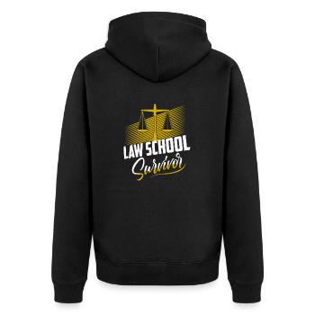 Law School Survivor Attorney Lawyer - Unisex Premium Bio Zip Hoodie - Schwarz - Hinten - Nico (187cm)