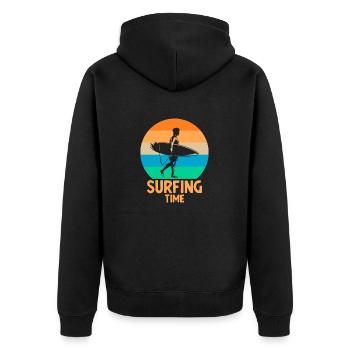 Temps de surf - Veste à capuche bio Premium Unisexe - noir - Dos - Nico (187cm)