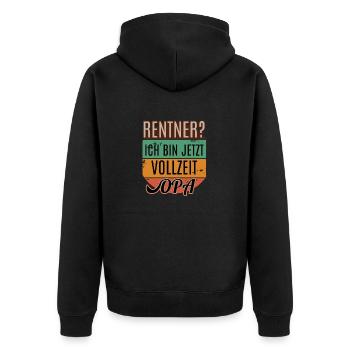 Opa Retro Lustige Pension Geschenke für Rentner - Unisex Premium Organic Zip Hoodie - black - Back - Nico (187cm)