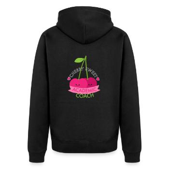 Kirschsüßer akademischer Trainer süße lustige Wortspiel Witze - Unisex Premium Bio Zip Hoodie - Schwarz - Hinten - Nico (187cm)