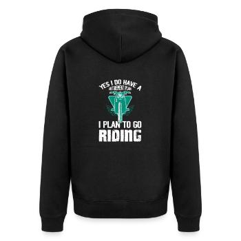 Yes I Do Have A Retirement Plan I Plan To Go Ridin - Unisex Premium Bio Zip Hoodie - Schwarz - Hinten - Nico (187cm)