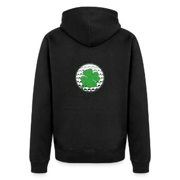 Shamrock Golf Ball Sport St. Patrick's Day Irish - Unisex Premium Organic Zip Hoodie - black - Back - Nico (187cm)
