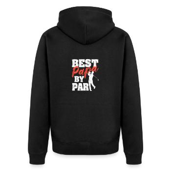 Bester Papa von Par Funny Vatertag Golfspieler Opa - Unisex Premium Bio Zip Hoodie - Schwarz - Hinten - Nico (187cm)