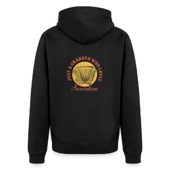 Just A Grandpa Who Loves Accordion Music Polka - Unisex Premium Bio Zip Hoodie - Schwarz - Hinten - Nico (187cm)