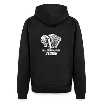 Real Grandpas Play Accordion Music Polka - Unisex Premium Bio Zip Hoodie - Schwarz - Hinten - Nico (187cm)
