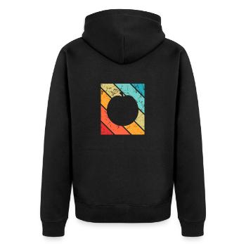 Apricot Fruit Lover Retro Veggie Diet Gift idea - Unisex Premium Bio Zip Hoodie - Schwarz - Hinten - Nico (187cm)