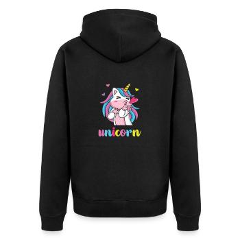 Licorne Douce Licorne - Veste à capuche bio Premium Unisexe - noir - Dos - Nico (187cm)