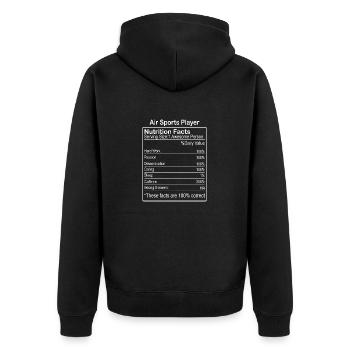 Air Sports Player nutrition facts - Unisex Premium Bio Zip Hoodie - Schwarz - Hinten - Nico (187cm)