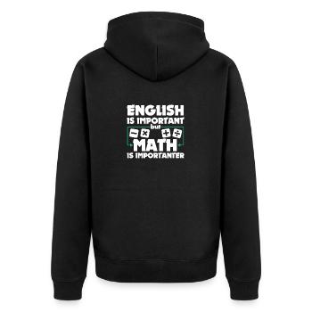 Lustige Mathematik Kunst Student Wortspiel Mathematik Liebhaber Wortspiel - Unisex Premium Bio Zip Hoodie - Schwarz - Hinten - Nico (187cm)