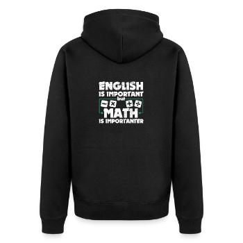 Lustige Mathematik Kunst Student Wortspiel Mathematik Liebhaber Spaß - Unisex Premium Bio Zip Hoodie - Schwarz - Hinten - Nico (187cm)